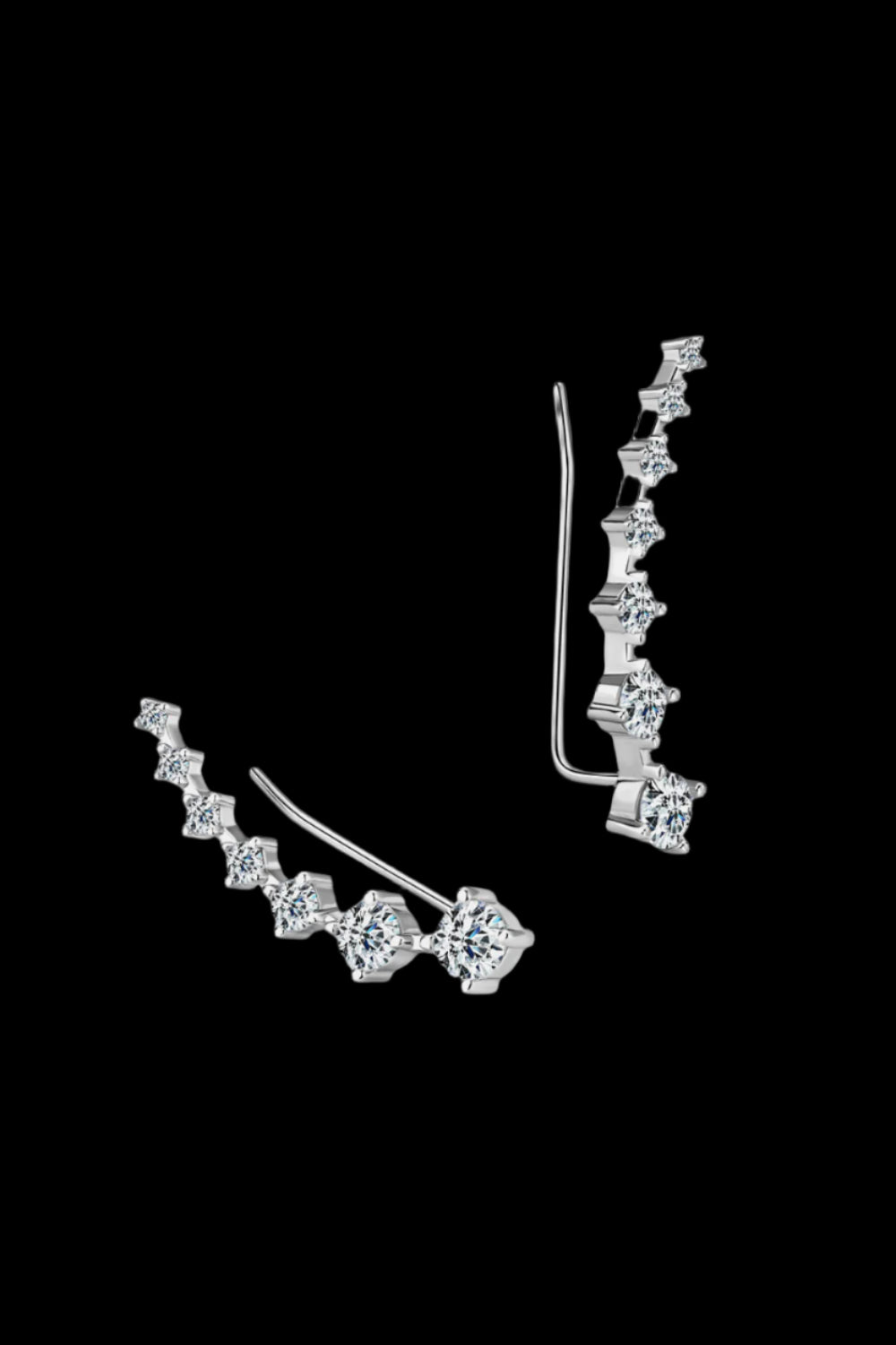 1.9 Carat Moissanite Ear Cuff Earrings – Elegant & Classy | MerchLuxx - MerchLuxx