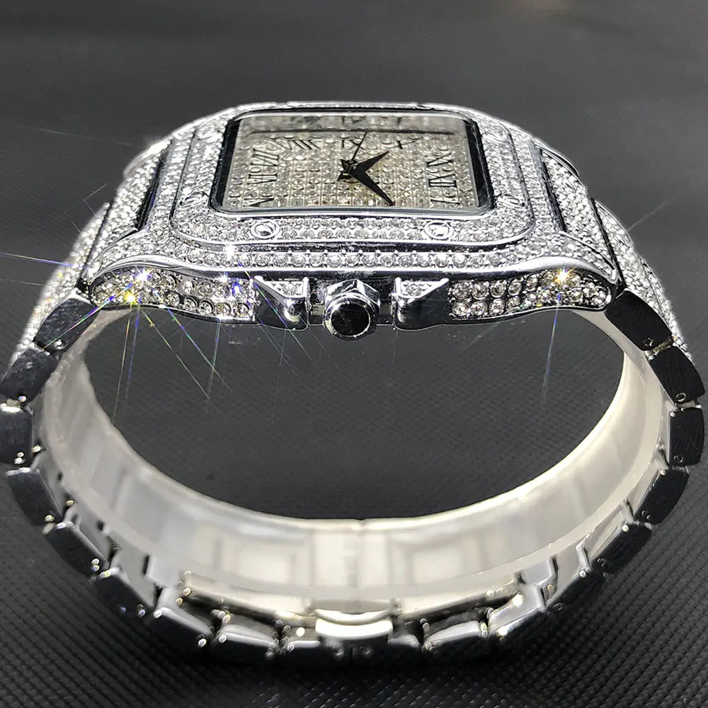 MISSFOX Square Bling Watch for Men – Bold Luxury & Precision | MerchLuxx - MerchLuxx