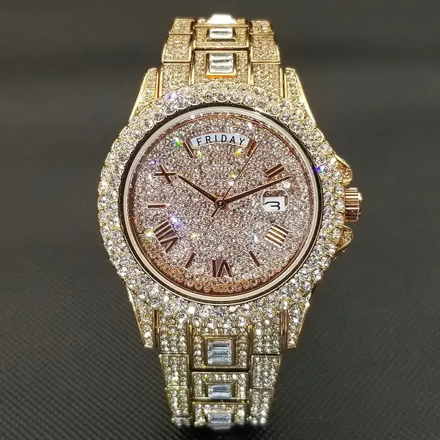 Men’s Luxury Crystal Watch – Iced-Out Elegance & Precision | MerchLuxx - MerchLuxx