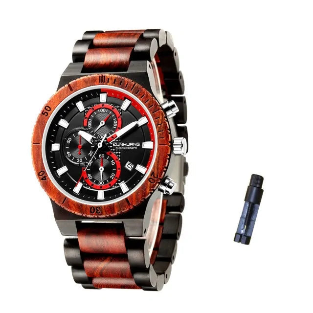 Men’s Unique Wooden Quartz Watch – Eco-Conscious Elegance | MerchLuxx - MerchLuxx