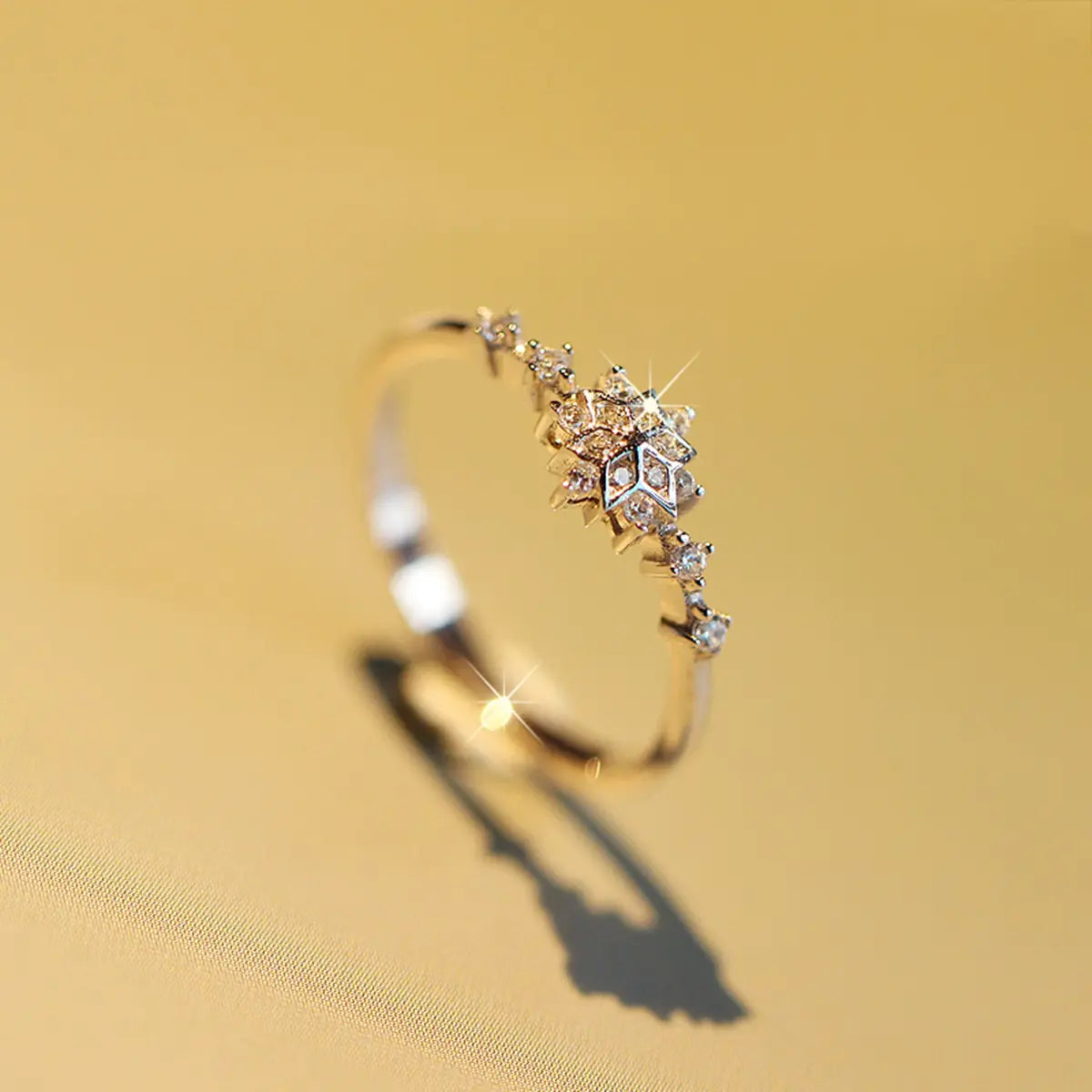 10K Yellow Gold Zircon Diamond Ring – Elegant & Timeless | MerchLuxx - MerchLuxx