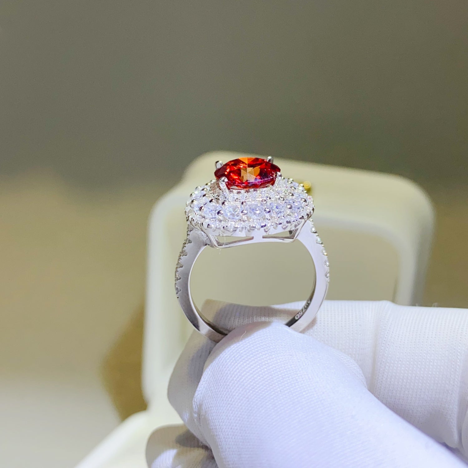 2 Carat Moissanite Ring with Inlaid Ruby – Elegant & Timeless | MerchLuxx - MerchLuxx