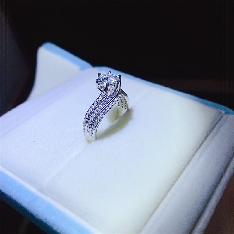 1 Carat Twisted Moissanite Engagement Ring – Timeless Elegance | MerchLuxx - MerchLuxx