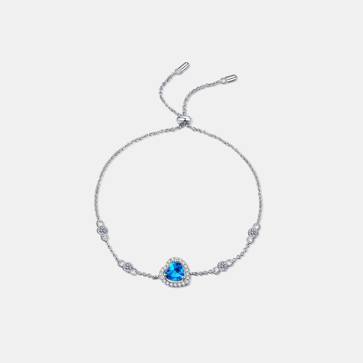 1 Carat Moissanite Heart Bracelet – Elegant Blue Sparkle | MerchLuxx - MerchLuxx