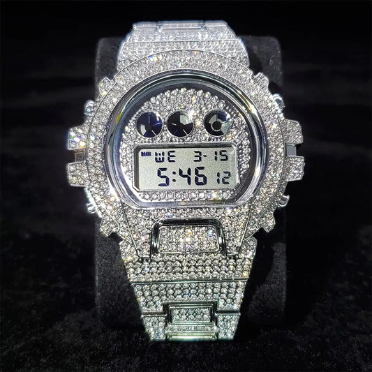 Digital Diamond Hip Hop Watch – Iced-Out Luxury & Urban Style | MerchLuxx - MerchLuxx