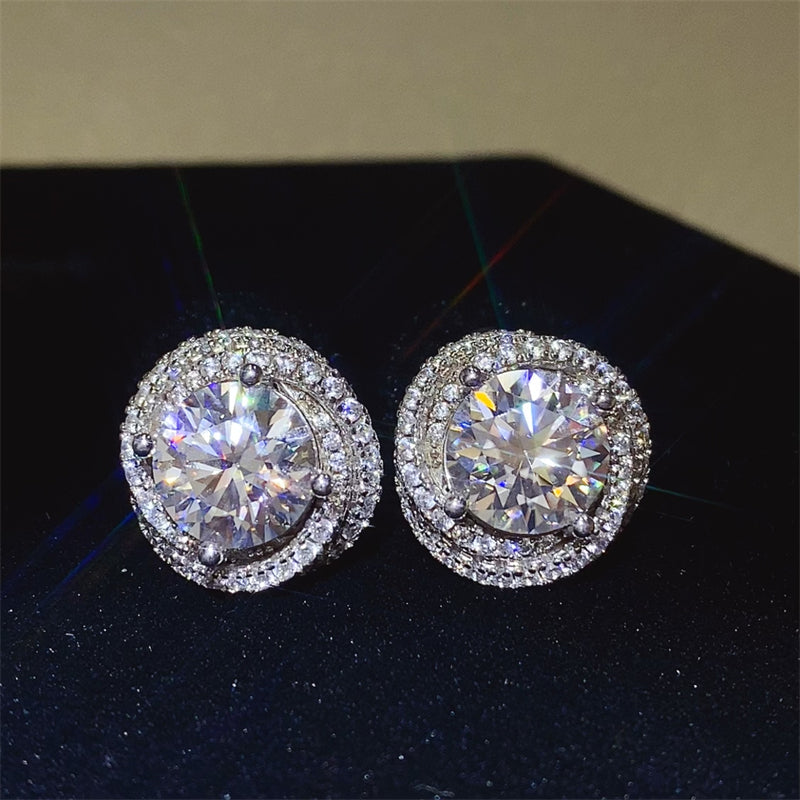 6 Carat Moissanite Sterling Silver Earrings – Brilliant Sparkle | MerchLuxx - MerchLuxx