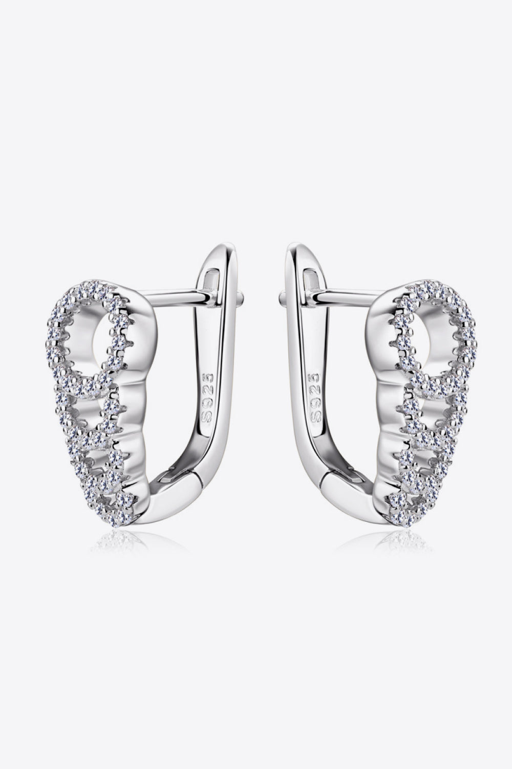 Moissanite 925 Sterling Silver Hoop Earrings | Platinum & Gold-Plated | MerchLuxx - MerchLuxx
