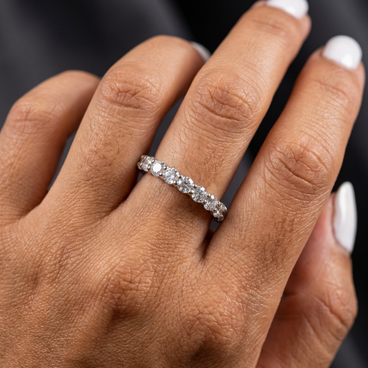Eternaé™ Moissanite Eternity Band – S925 Sterling Silver | MerchLuxx