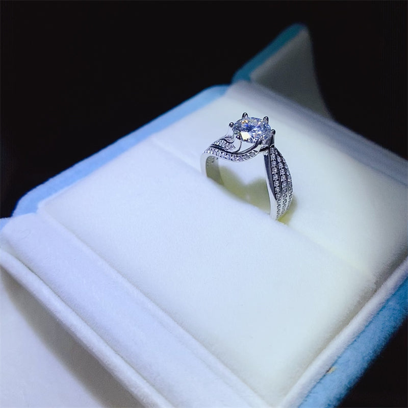 1 Carat Twisted Moissanite Engagement Ring – Timeless Elegance | MerchLuxx - MerchLuxx