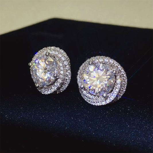 6 Carat Moissanite Sterling Silver Earrings – Brilliant Sparkle | MerchLuxx - MerchLuxx