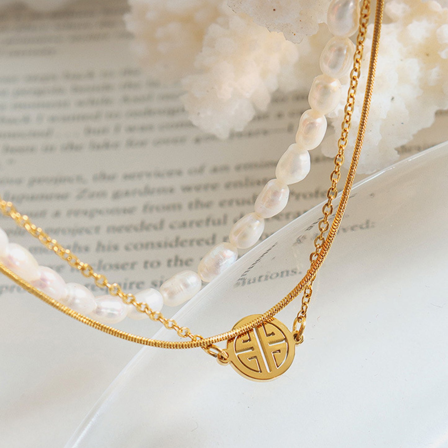 Titanium Steel Three-Layered Pearl Bracelet – Elegant & Timeless | MerchLuxx - MerchLuxx