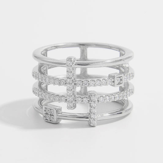 925 Sterling Silver Inlaid Zircon Ring – Stylish & Elegant | MerchLuxx - MerchLuxx