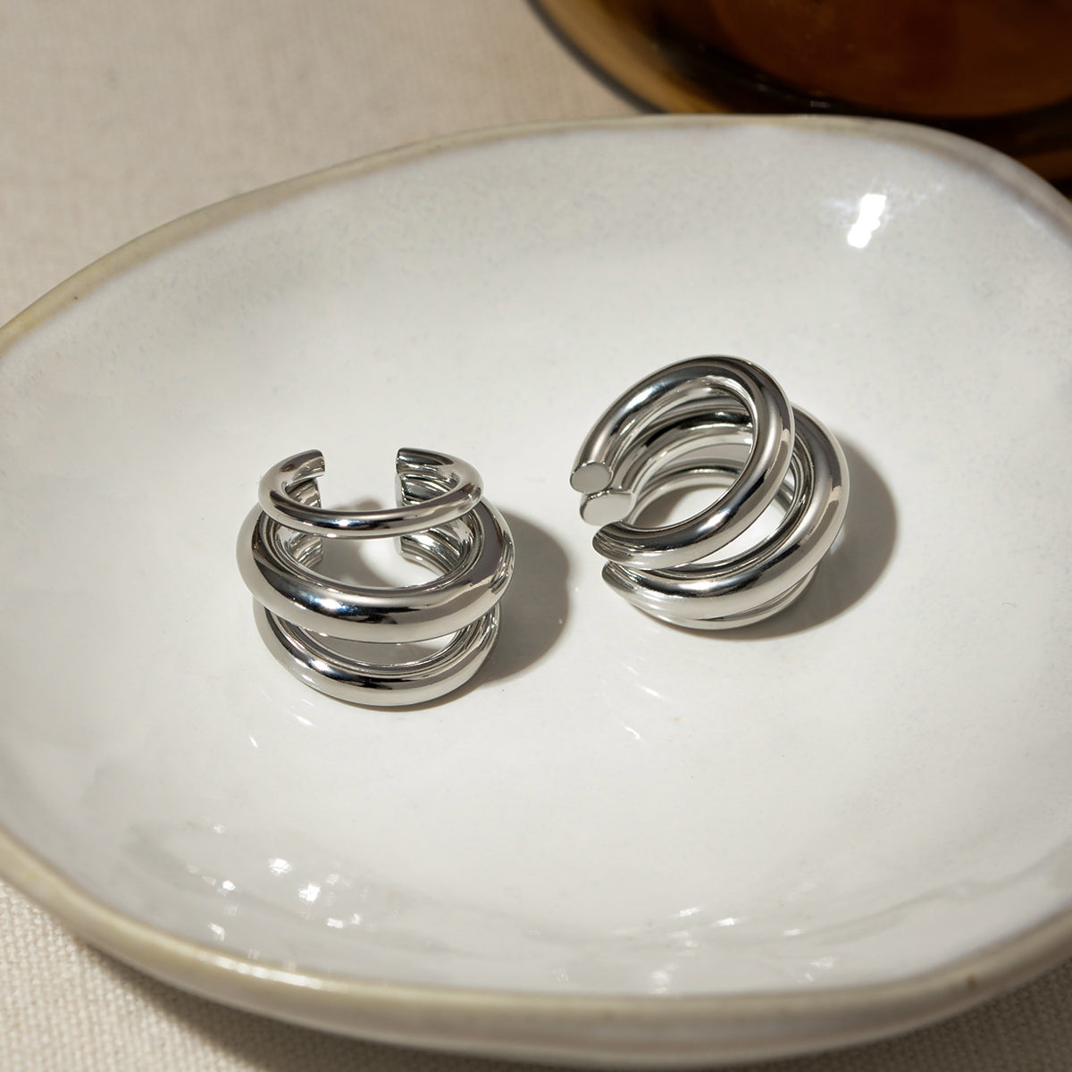 Stainless Steel Layered Cuff Earrings – Sleek & Modern | MerchLuxx - MerchLuxx