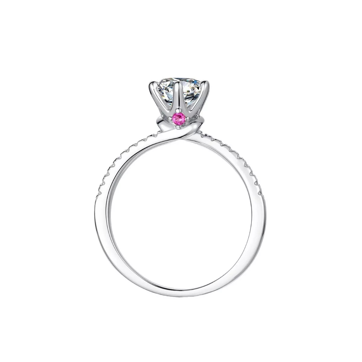 Éloria moissanite solitaire ring side view and setting design