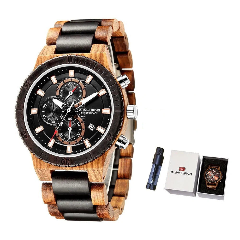 Men’s Unique Wooden Quartz Watch – Eco-Conscious Elegance | MerchLuxx - MerchLuxx