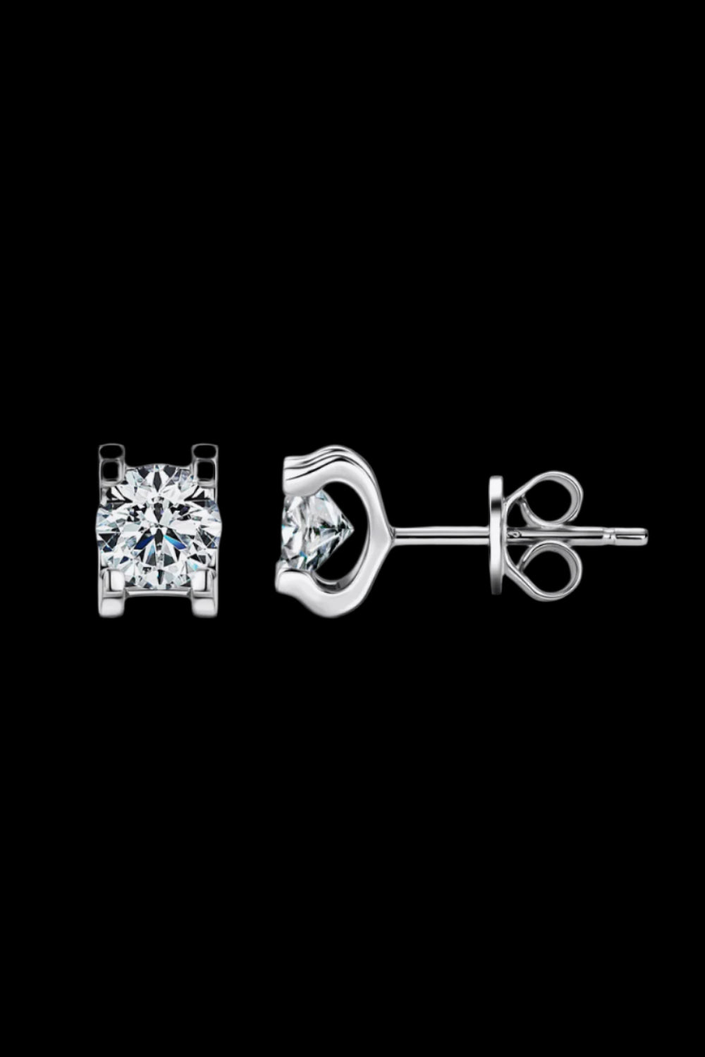 Moissanite 925 Sterling Silver Stud Earrings – Elegant Brilliance | MerchLuxx - MerchLuxx