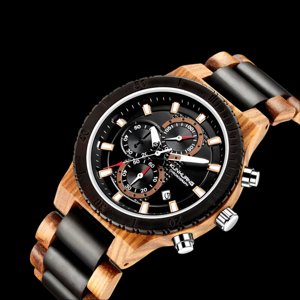 Men’s Unique Wooden Quartz Watch – Eco-Conscious Elegance | MerchLuxx - MerchLuxx