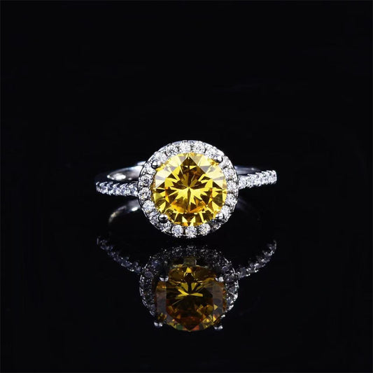 1 Carat Moissanite Ring with Gold Brilliant Stone – Radiant Elegance | MerchLuxx - MerchLuxx