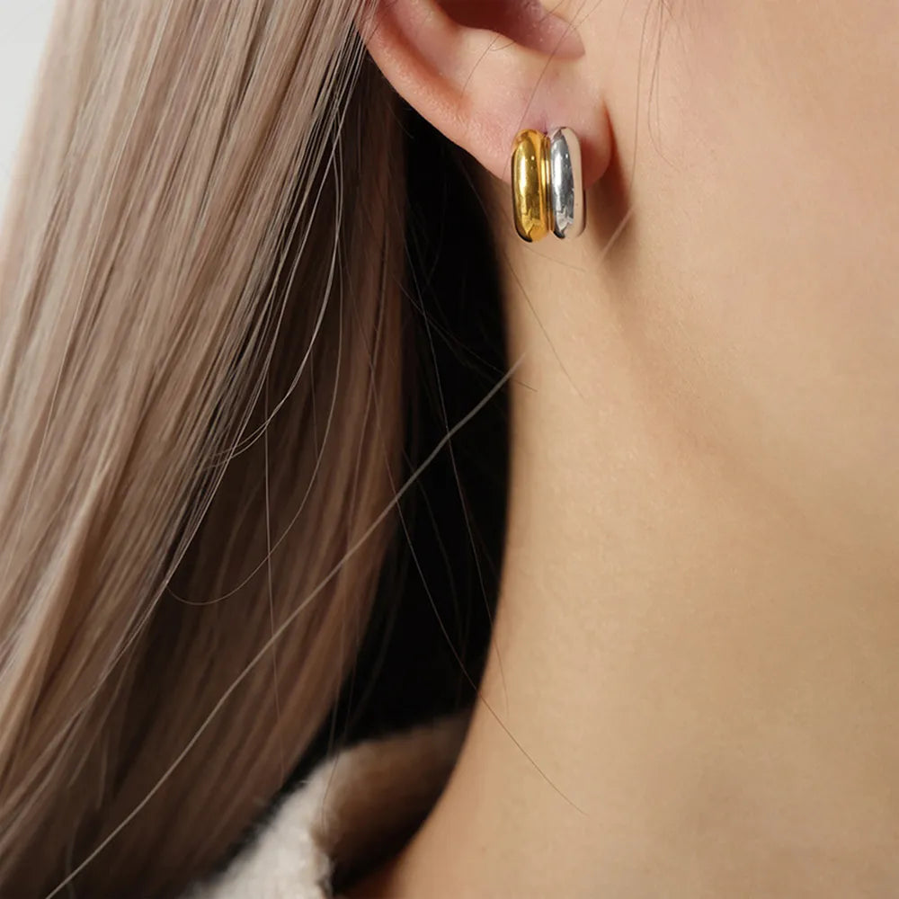 18K Gold-Plated C-Hoop Earrings | Titanium Steel | MerchLuxx - MerchLuxx