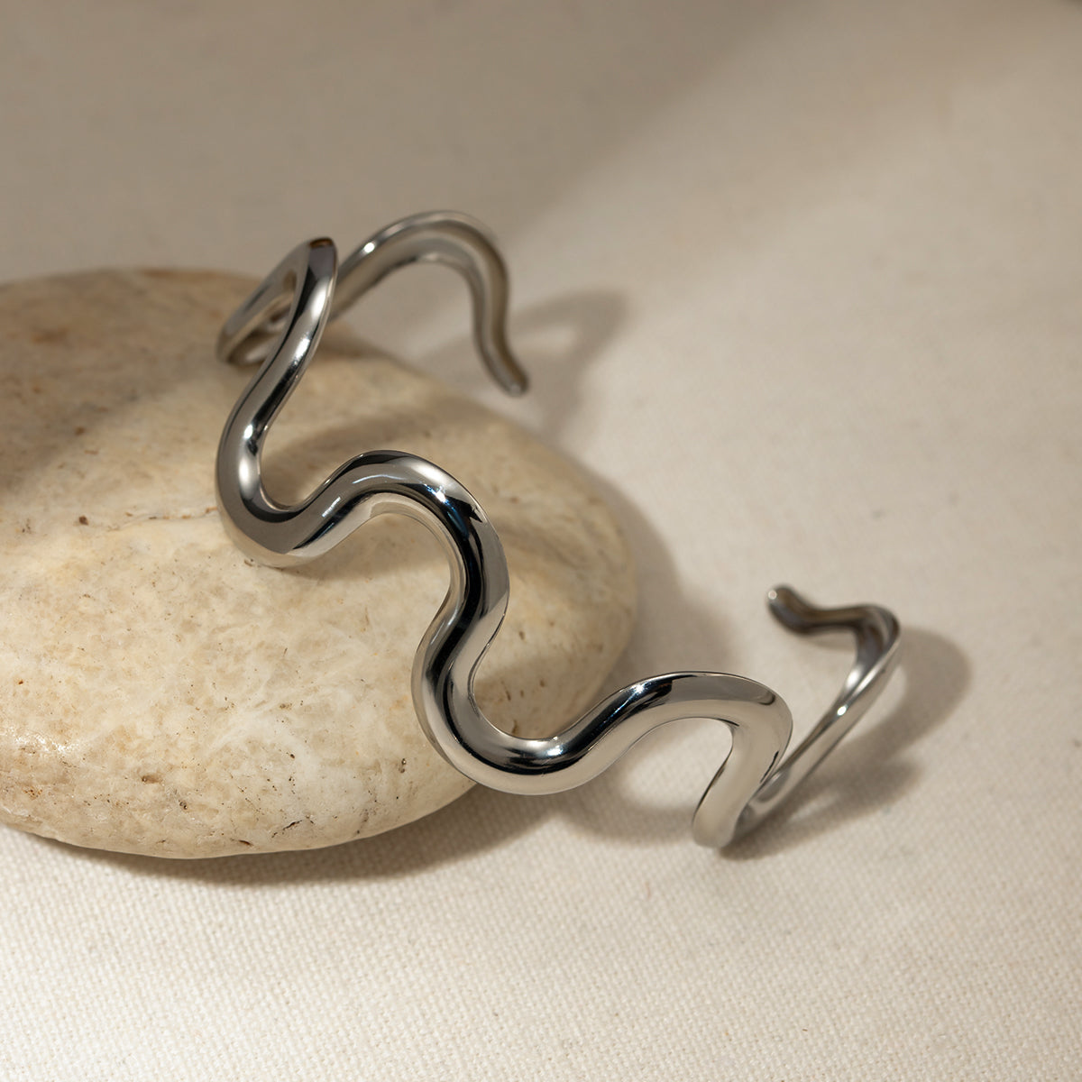 Stainless Steel Wave Shape Bracelet – Sleek & Modern | MerchLuxx - MerchLuxx