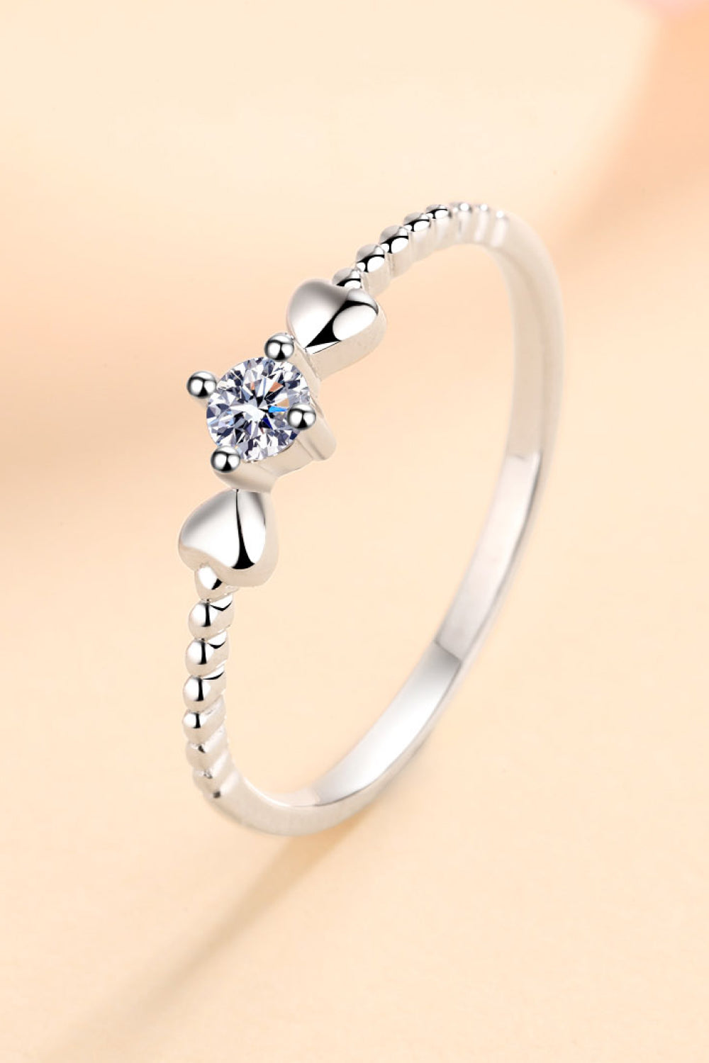 Adored Moissanite Heart 925 Sterling Silver Ring – Minimalist Elegance | MerchLuxx - MerchLuxx