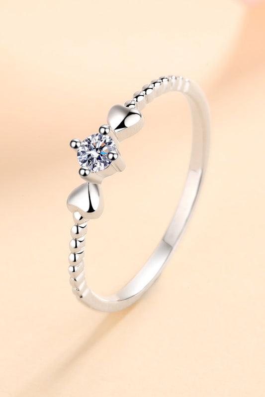 Adored Moissanite Heart 925 Sterling Silver Ring – Minimalist Elegance | MerchLuxx - MerchLuxx