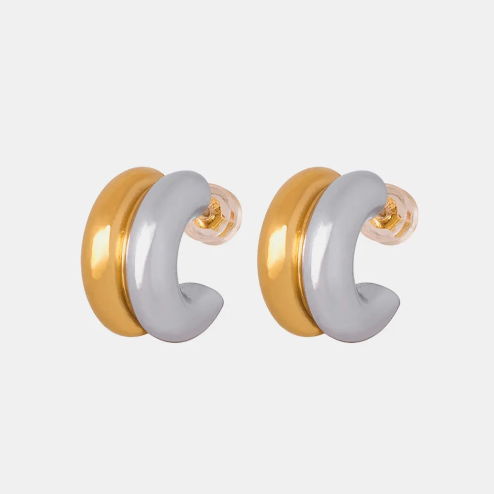 18K Gold-Plated C-Hoop Earrings | Titanium Steel | MerchLuxx - MerchLuxx