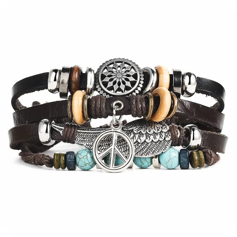 Fashionable Multilayer Leather Bracelet – Rugged & Stylish | MerchLuxx - MerchLuxx