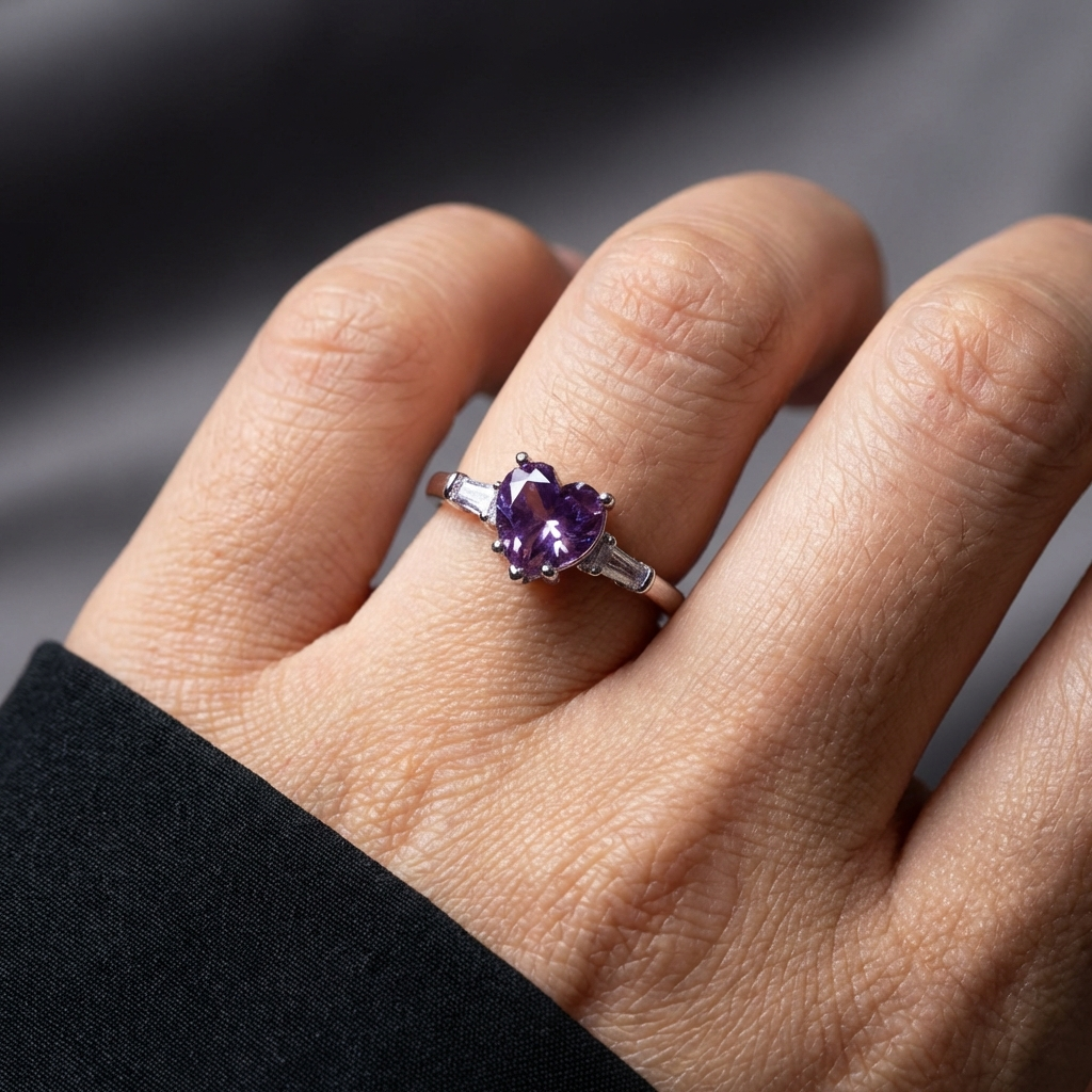 Violetta™ 1-Carat Purple Heart Moissanite Ring