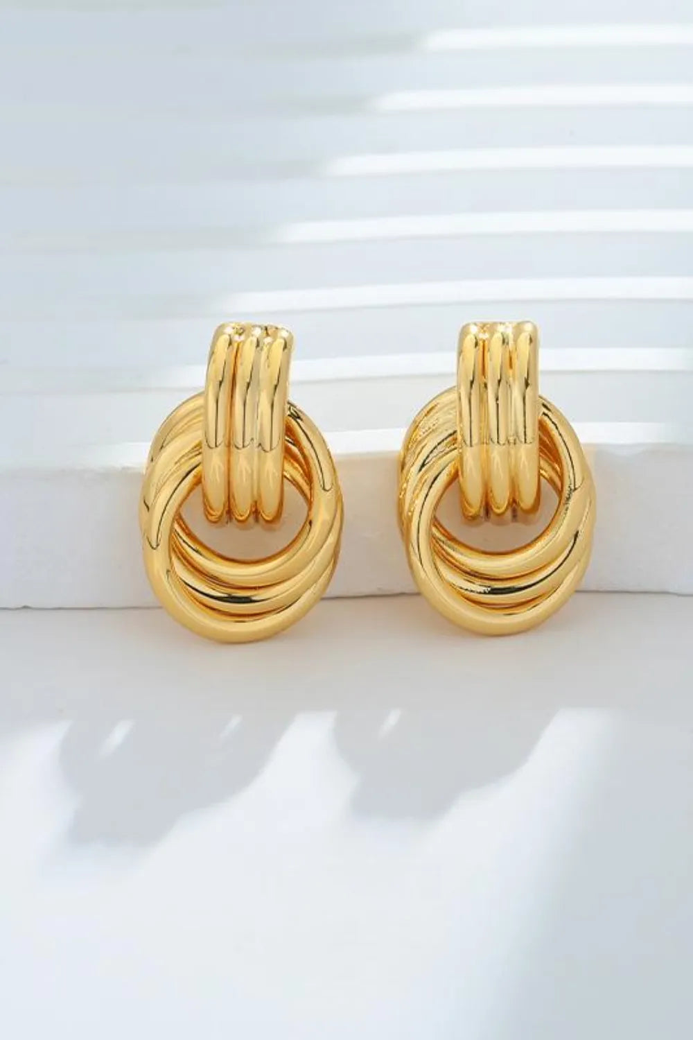 Gold-Plated Knotted Stud Earrings | 925 Sterling Silver | MerchLuxx - MerchLuxx