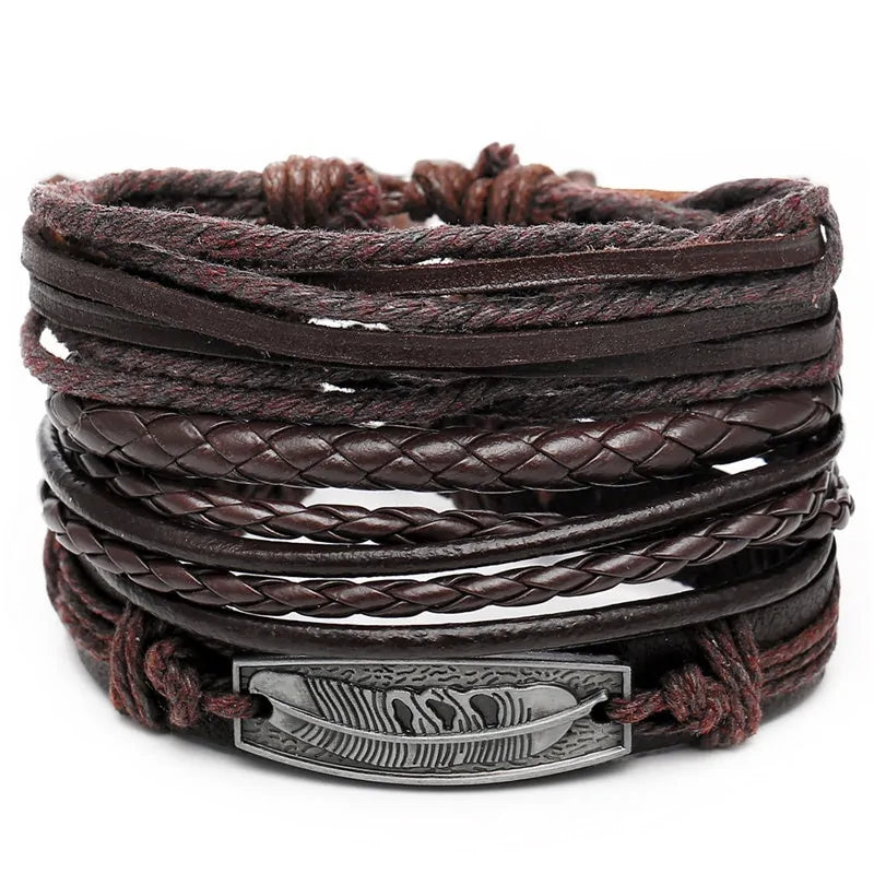 Fashionable Multilayer Leather Bracelet – Rugged & Stylish | MerchLuxx - MerchLuxx