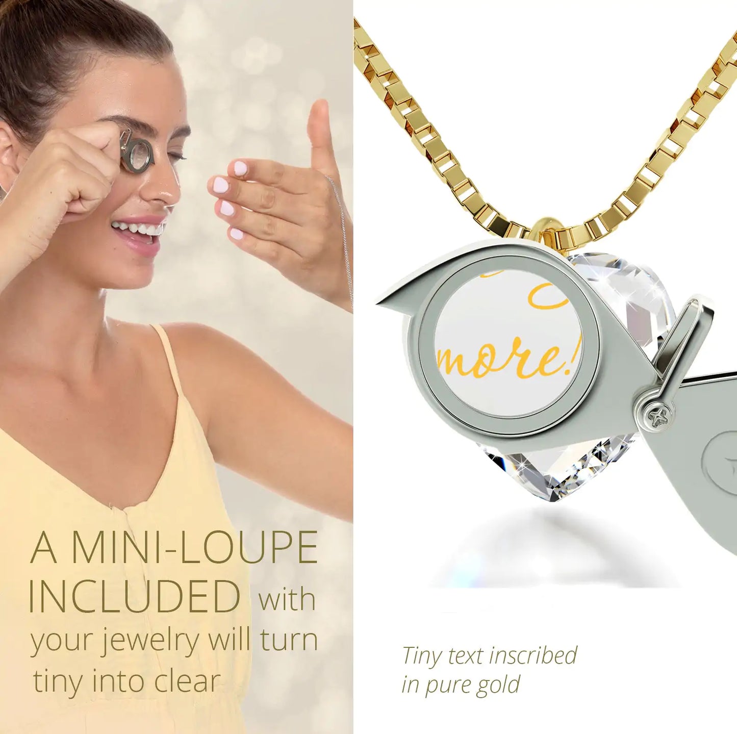 Tiny Heart Jewelry Set – 24K Gold "I Love You More" Necklace & Earrings | MerchLuxx - MerchLuxx