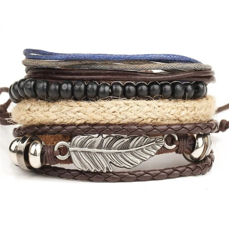 Fashionable Multilayer Leather Bracelet – Rugged & Stylish | MerchLuxx - MerchLuxx
