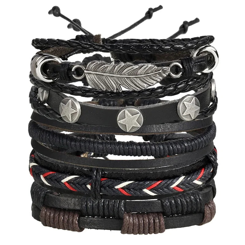 Fashionable Multilayer Leather Bracelet – Rugged & Stylish | MerchLuxx - MerchLuxx