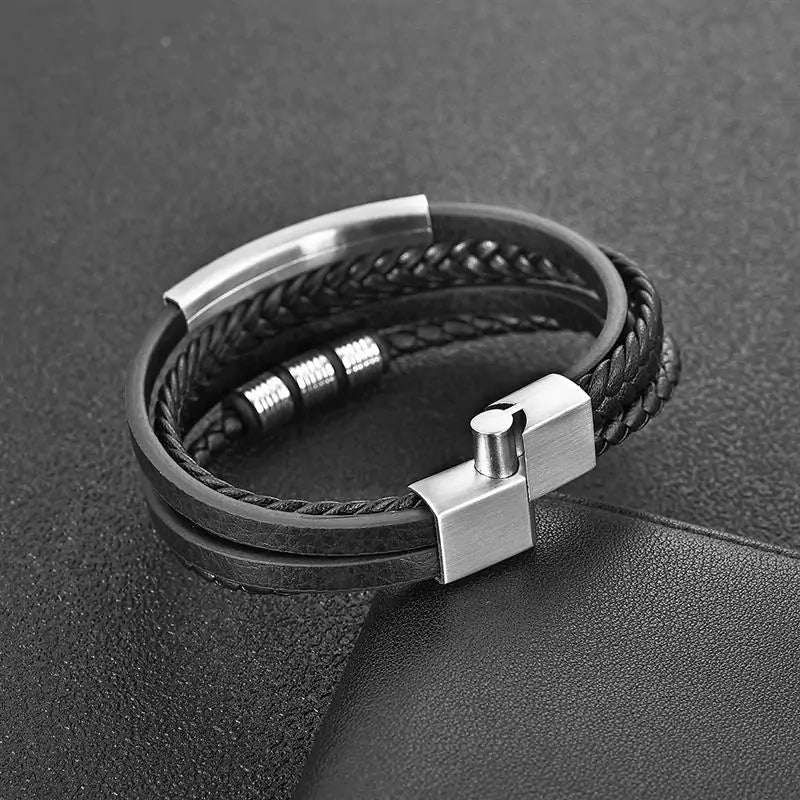 Men’s Braided Multilayer Bracelet – Rugged Sophistication | MerchLuxx - MerchLuxx
