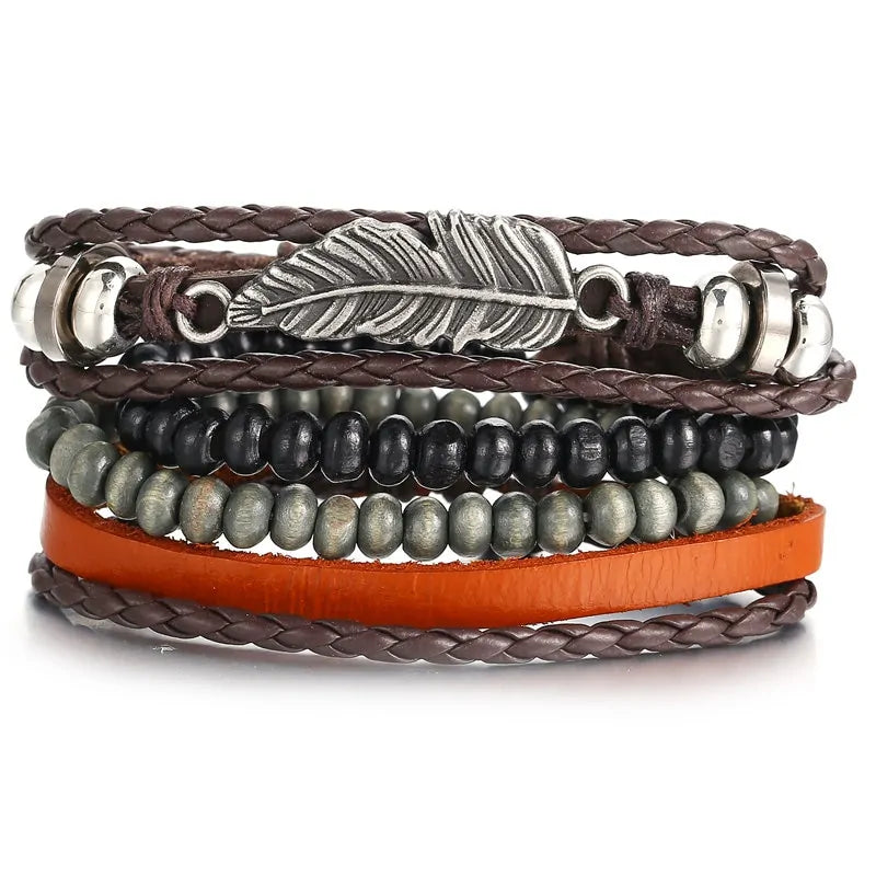 Fashionable Multilayer Leather Bracelet – Rugged & Stylish | MerchLuxx - MerchLuxx