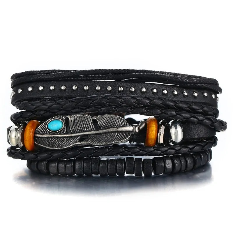 Fashionable Multilayer Leather Bracelet – Rugged & Stylish | MerchLuxx - MerchLuxx