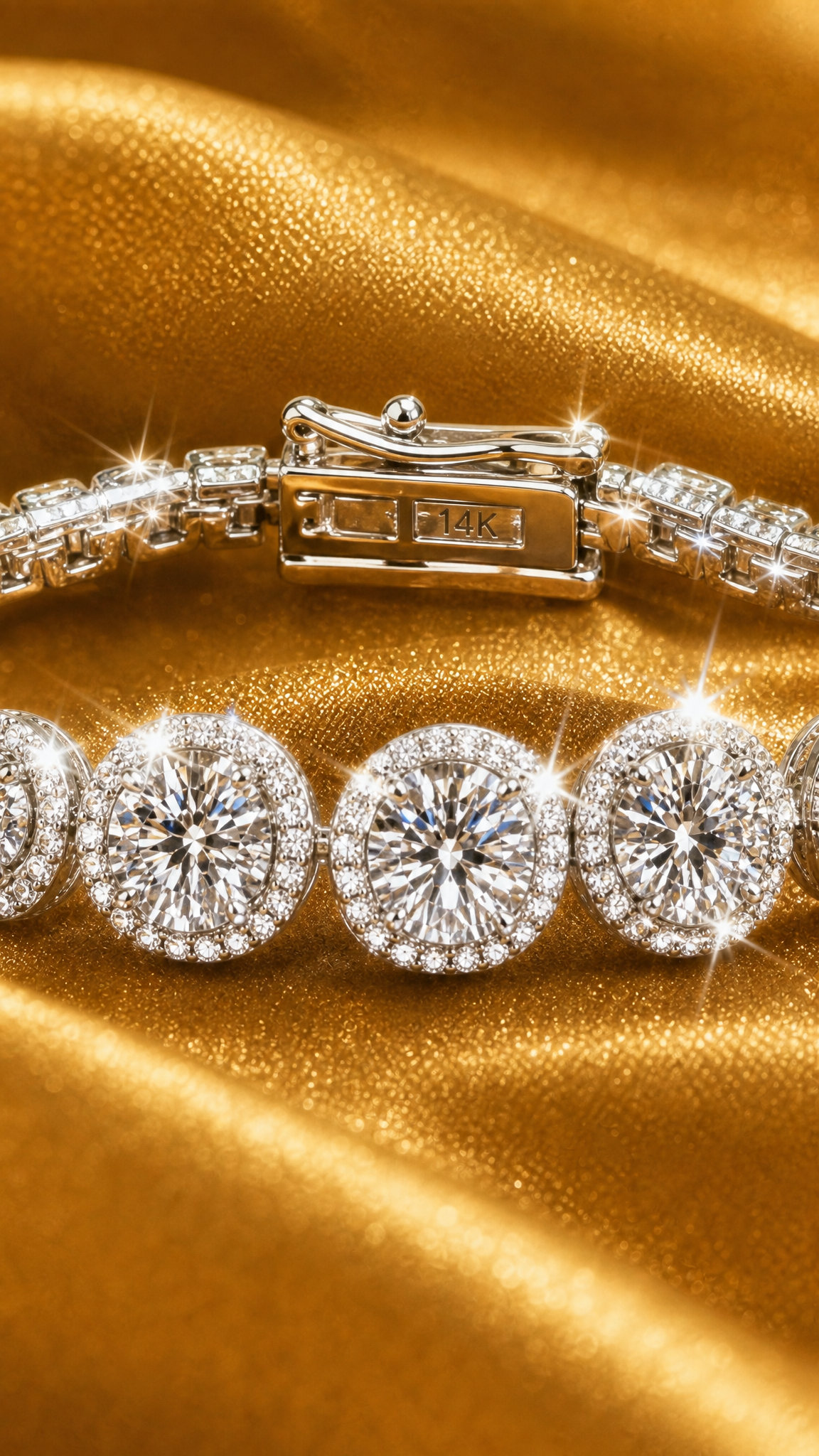 10.4 carat grand moissanite bracelet in rhodium plated sterling silver