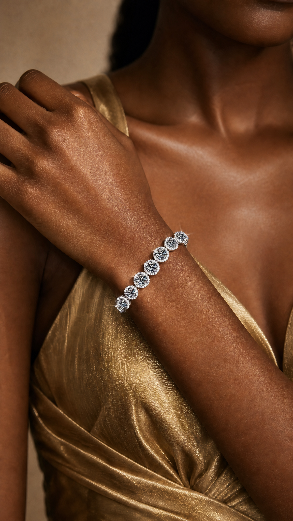 10.4 carat grand moissanite bracelet in rhodium plated sterling silver