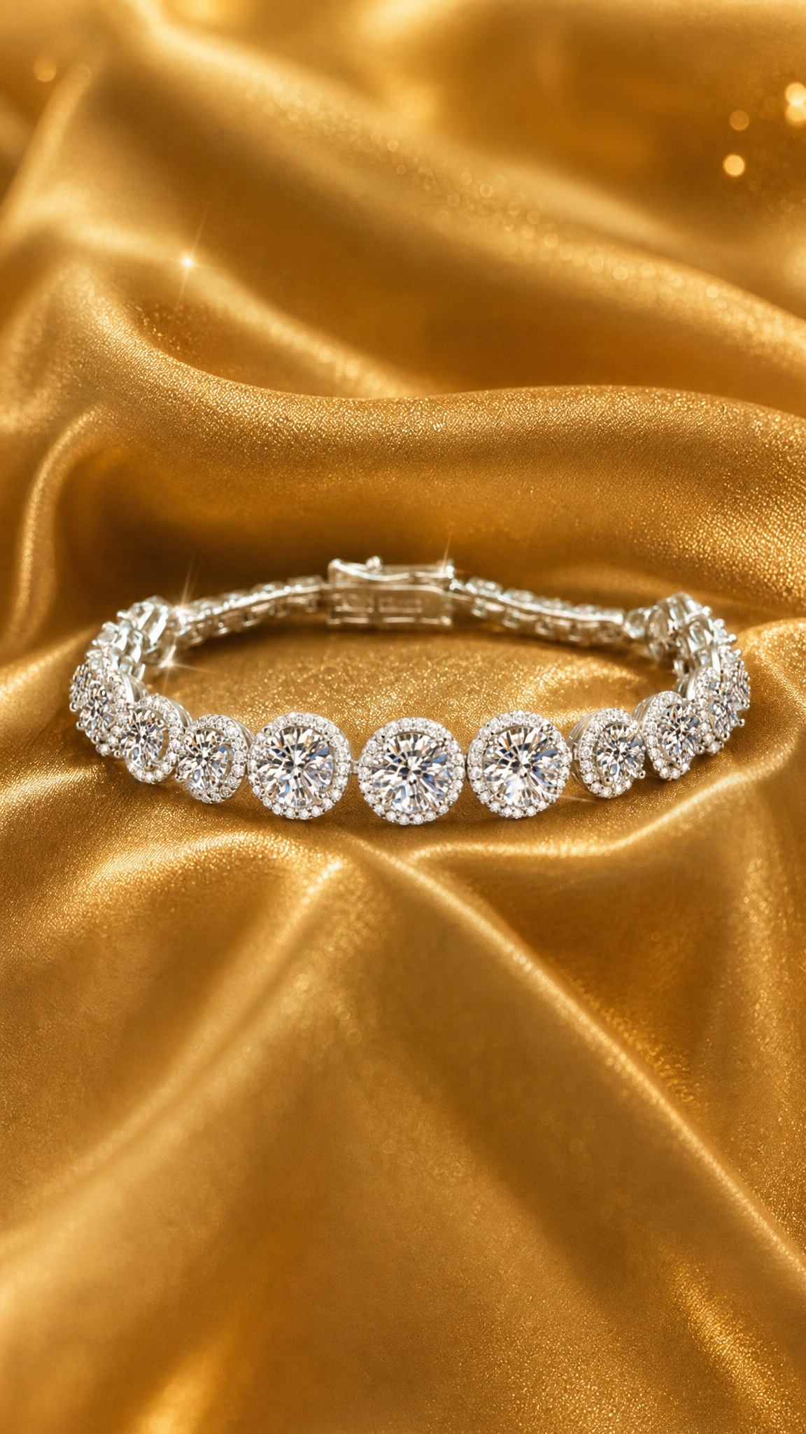 10.4 carat grand moissanite bracelet in rhodium plated sterling silver