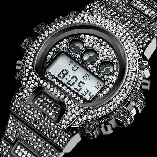 Digital Diamond Hip Hop Watch – Iced-Out Luxury & Urban Style | MerchLuxx - MerchLuxx