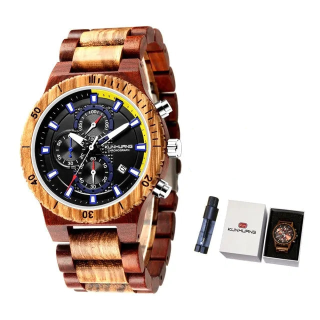 Men’s Unique Wooden Quartz Watch – Eco-Conscious Elegance | MerchLuxx - MerchLuxx