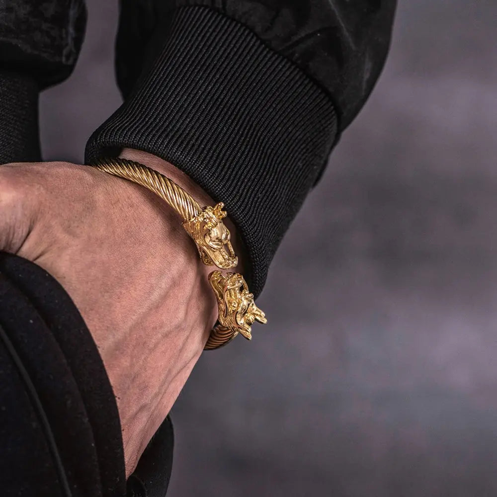 Double Dragon Bracelet – Bold Viking Style & Timeless Strength | MerchLuxx - MerchLuxx