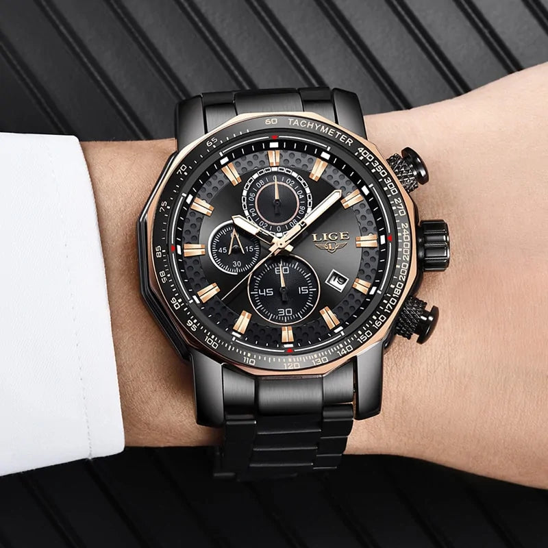 LIGE Men’s Luxury Watch – Precision, Style & Durability | MerchLuxx - MerchLuxx