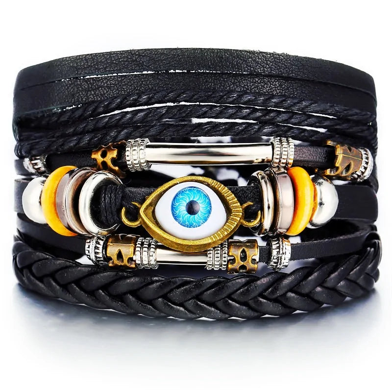 Fashionable Multilayer Leather Bracelet – Rugged & Stylish | MerchLuxx - MerchLuxx