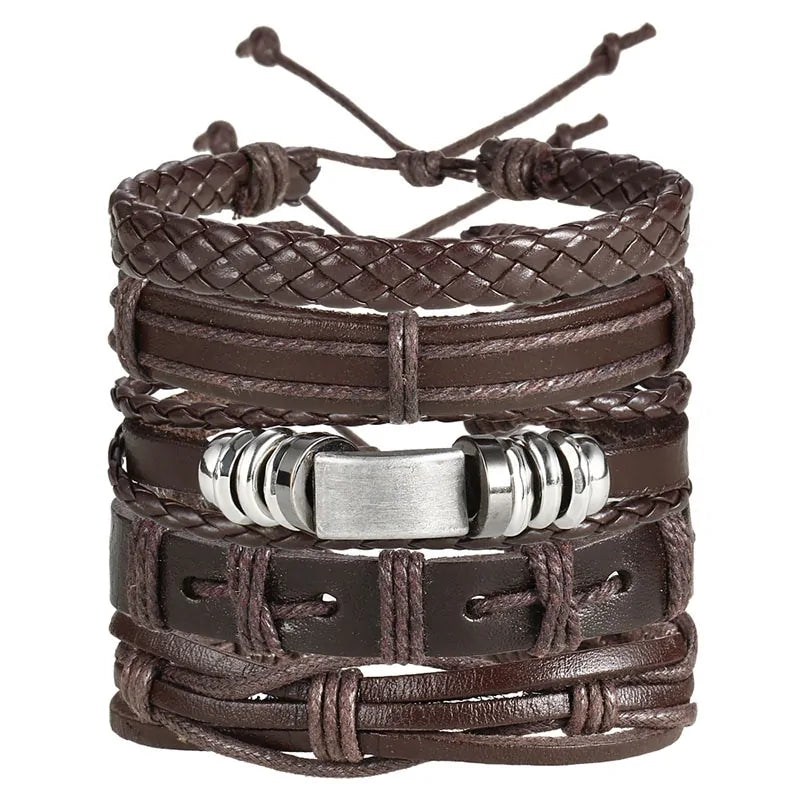 Fashionable Multilayer Leather Bracelet – Rugged & Stylish | MerchLuxx - MerchLuxx