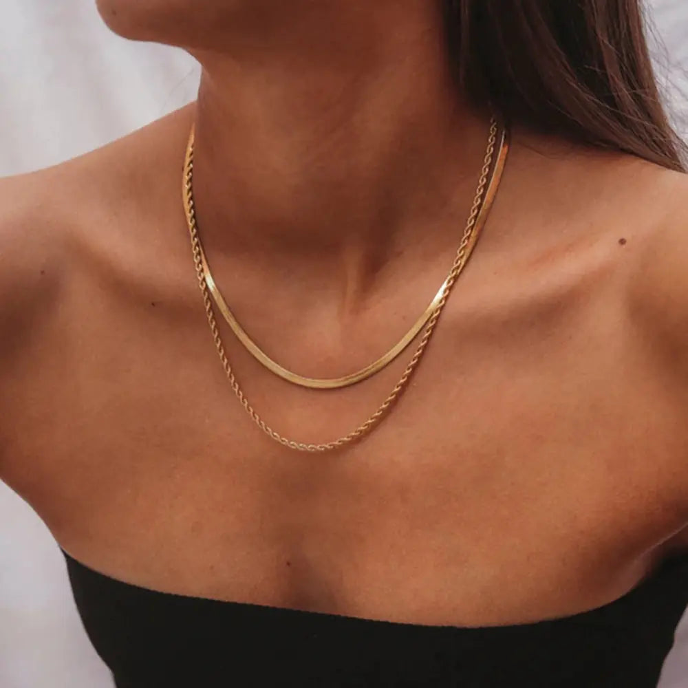 Uworld 18K Gold-Plated Snake Chain Necklace – Chic & Durable | MerchLuxx - MerchLuxx
