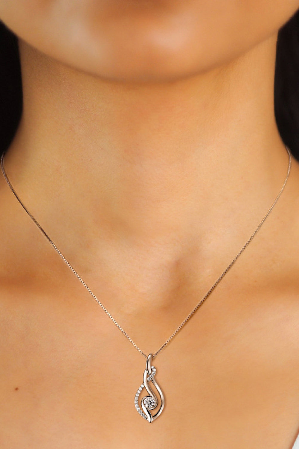 Elegant Moissanite 925 Sterling Silver Necklace – Timeless Sparkle | MerchLuxx - MerchLuxx