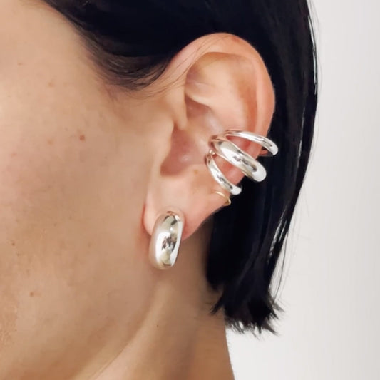 Stainless Steel Layered Cuff Earrings – Sleek & Modern | MerchLuxx - MerchLuxx