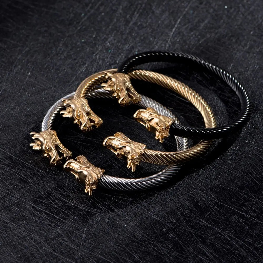 Double Dragon Bracelet – Bold Viking Style & Timeless Strength | MerchLuxx - MerchLuxx
